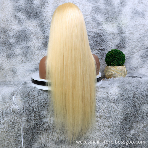 Pre plucked hd straight 360 full frontal human hair lace frontal wig,613 blonde lace front wig,human hair closure wig lace front